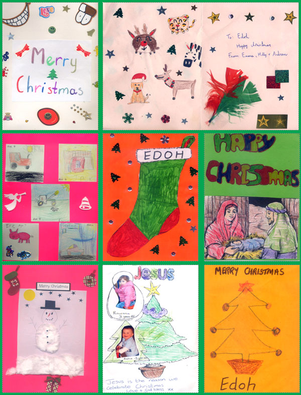 Some of the Christmas cards sent to Edoh