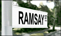 Ramsay Street Road sign