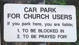 Car park for church users only!