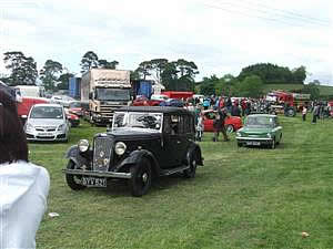 Some of the people enjoying the outing to the vintage show at Springhill House
