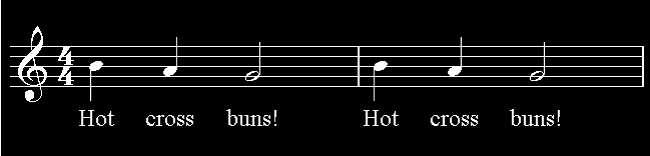 Hot cross buns music